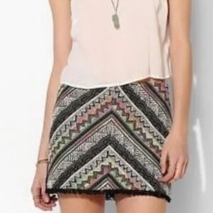 Urban Outfitters Staring At Stars Boho Tapestry Woven Tribal Panel Fringe Skirt